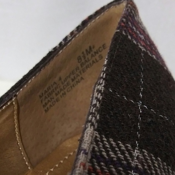 Rampage Maria Brown Plaid Fabric Upper Pointed Toe Slip On High Heel Shoe - Picture 7 of 8